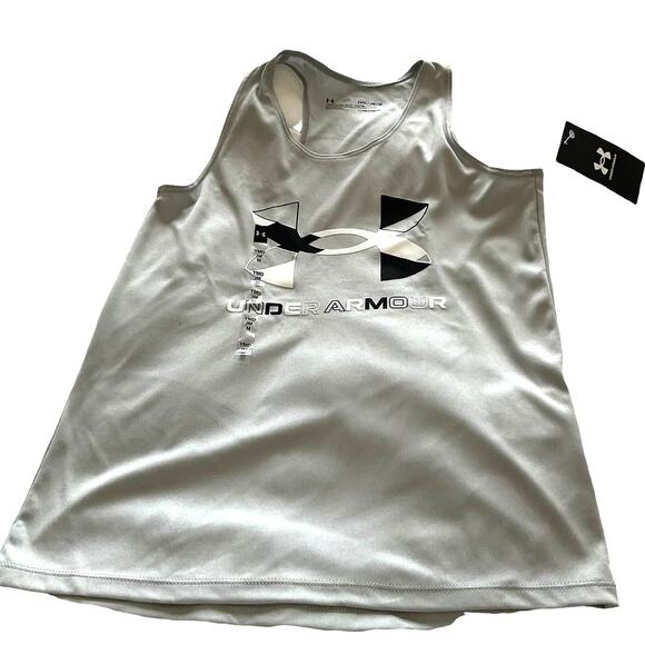 Under Armour Tank Top Big Logo Girls Youth Medium *NWT - Picture 3 of 5